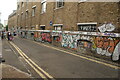 View of street art on the side of All Star Lanes from Quaker Street #3