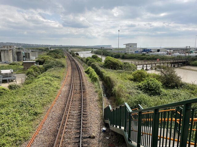 Mill Creek, from footbridge over Newhaven-Seaford railway line