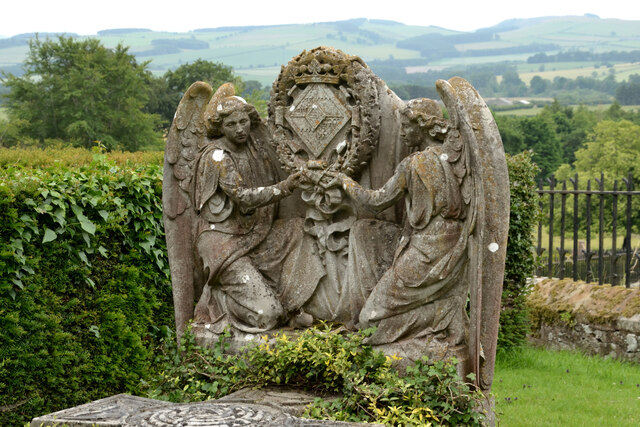 Intricate Angel Headstone at Ford Church Cemetery, Northumberland