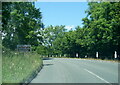 A525 at Bwlchgwyn village boundary, the highest village in Wales