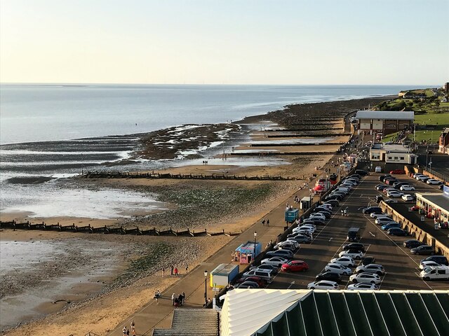 Looking north from The View, a big wheel fairground ride temporarily in Hunstanton