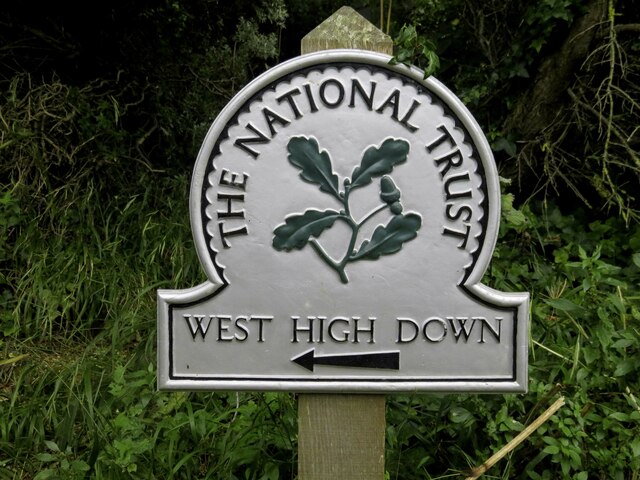 National Trust omega sign to West High Down