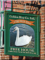 The Swan Inn (sign) in Stone, Staffordshire