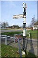 Direction Sign ? Signpost outside Cliffe Memorial Hall