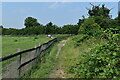 TQ4273 : Footpath between fields, Mottingham by David Martin