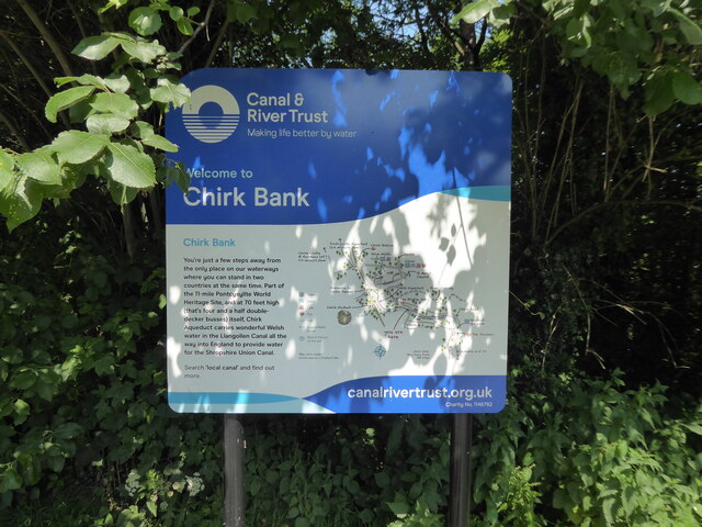 Information board at Chirk Bank