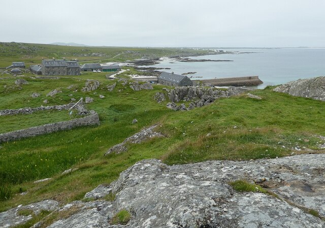 Tiree - Hynish - Harbour area from the outcrop