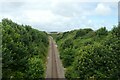 Railway from the bridge near Eastfield Farm