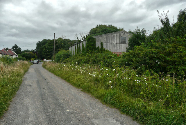 Rakehill Road and large sheds, Barwick-in-Elmet
