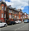 Row of brick houses, Devon Place, Newport