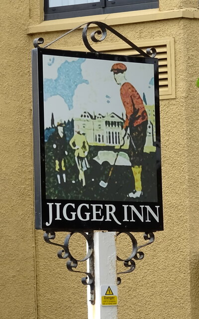 Sign for the Jigger Inn, St Andrews Golf Course