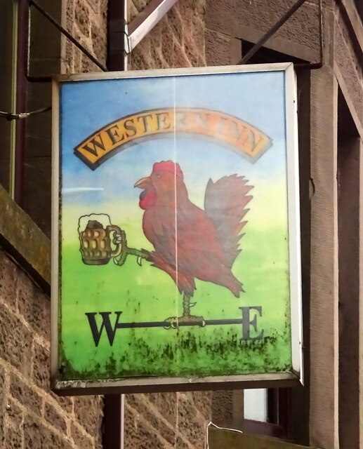 Sign for the Western Inn, Laurencekirk