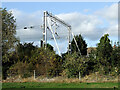 Railway gantry near Little Haywood in Staffordshire