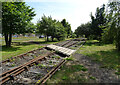 Crossing over disused railway near Leuchars Station