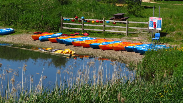 Canoes at activity centre on site of former Earth Centre, Conisbrough