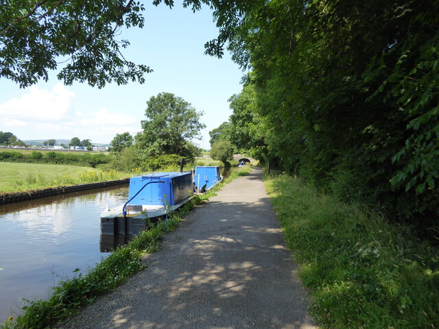Barge moored on the Llangollen Canal north of Chirk
