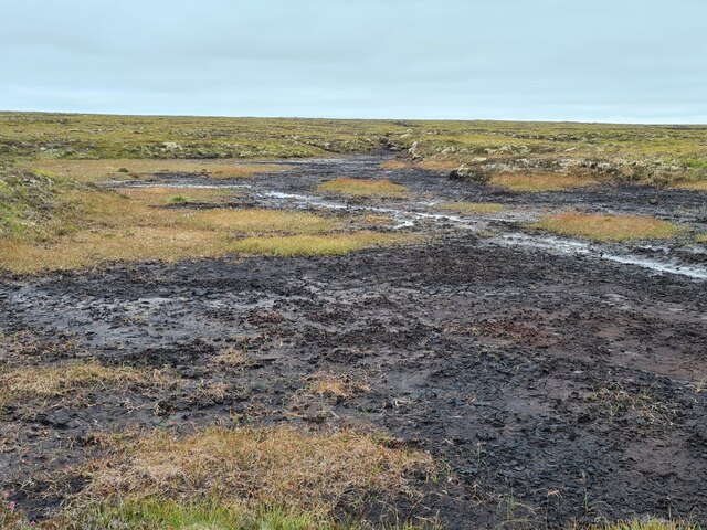 Dried Up Pool on East of Knockfin... © Thomas Byrd cc-by-sa/2.0 ...