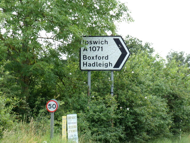 Signpost on the A134 Further Street
