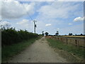 Farm track and footpath to Chevington Hill Farm