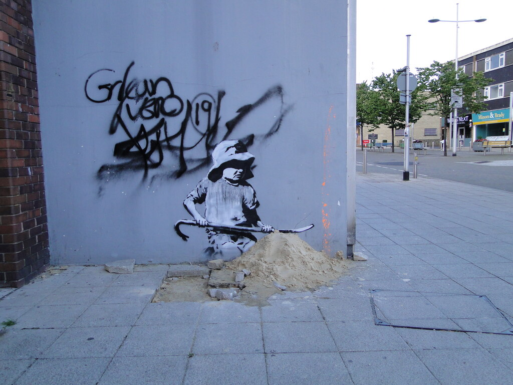 Banksy - Girl with crowbar © Adrian S Pye cc-by-sa/2.0 :: Geograph ...