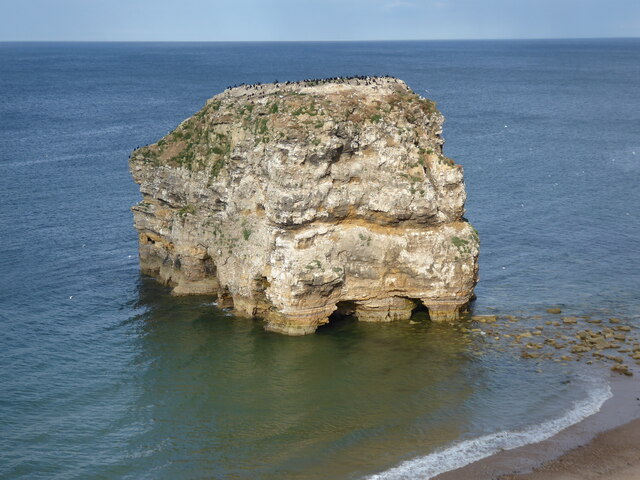 Marsden Rock at South Shields from the coast path