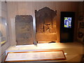 NZ3667 : Roman era tombstones in the museum at Arbeia Roman Fort at Lawe Top, South Shields by Jeremy Bolwell