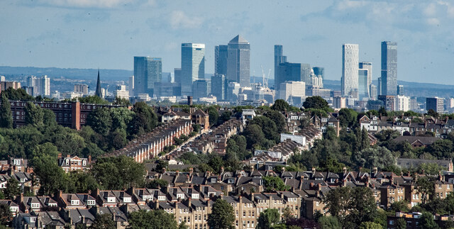 Canary Wharf : view from Alexandra Palace