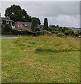 Green and houses in Llansoy, Monmouthshire