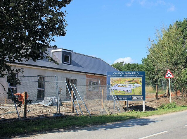 Nearing completion, housing on old piggeries, Church Farm, Dry Drayton