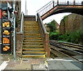SZ0190 : Steps approach to footbridge over railway at Falkland Square level crossing by Phil Richards