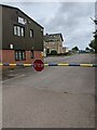 STOP barrier across a side road in Stonehouse