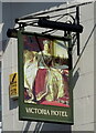 Sign for the Victoria Hotel, Pershore