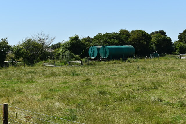 Waste water storage tanks beside Douche's Lane