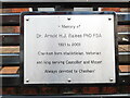 SP9501 : Inscription Notice on Memorial Seat in Chesham by David Hillas