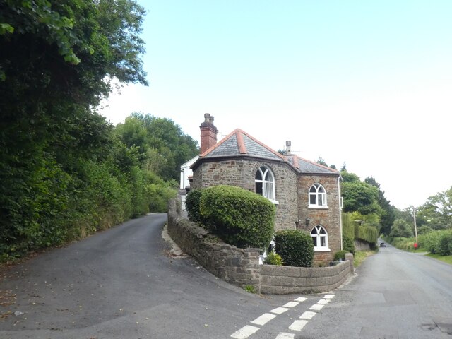 Road junction and house at Summerhill