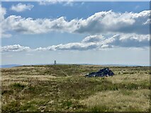 SN9118 : Cairn and trig point on Fan Nedd by Alan Hughes