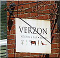 Sign for the Verzon Hotel