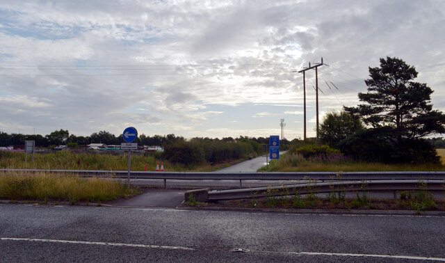 Mill Lane seen from the A189, Annitsford