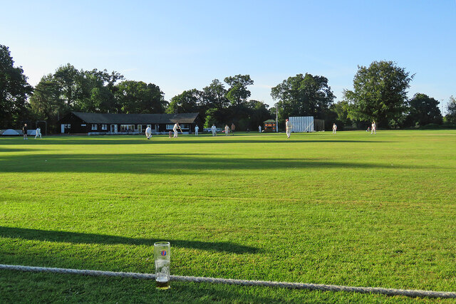 Wisbech Town Cricket Club: evening shadows