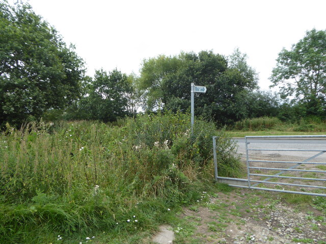 Field gate and footpath on a minor road near Ravenshill Farm