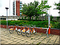 Cycles for hire off Brayford Way, Lincoln