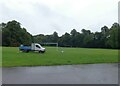 SJ9286 : White-lining at Torkington Park by Gerald England