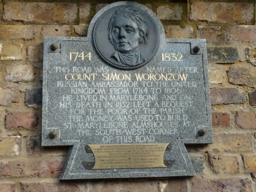 Count Simon Woronzow plaque, Woronzow Road, NW8