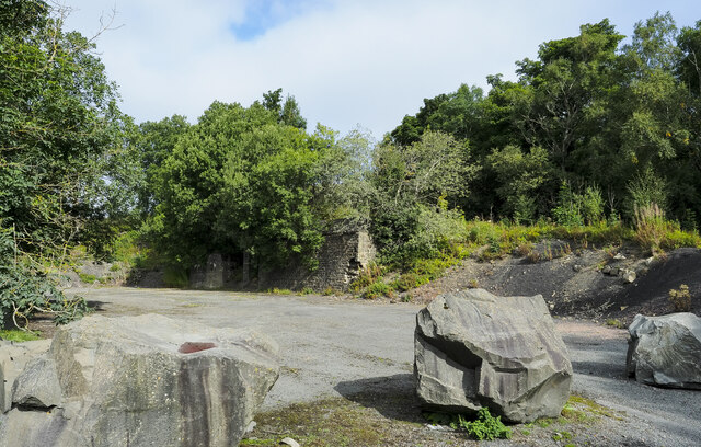 Blocking boulders at old quarry
