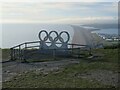 SY6873 : Olympic Rings overlooking Chesil Beach by Malc McDonald