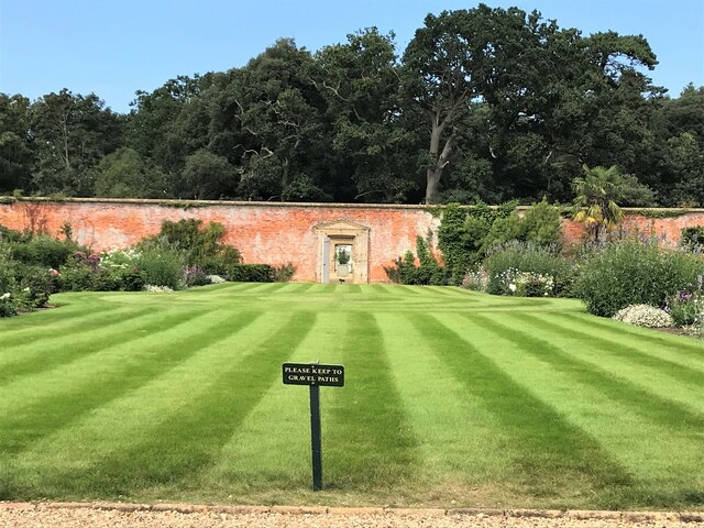 Lawn in the walled garden at Holkham Hall