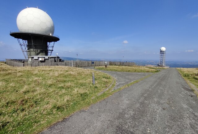 Radar domes on Titterstone Clee Hill