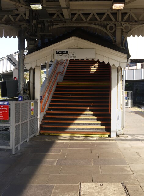 Stairway and awning at Willesden Junction