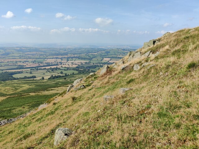 Rocks close to the summit of Titterstone Clee Hill