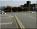 Mandatory left turn in Bridgend town centre